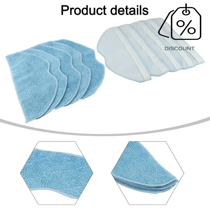10PCS Panni Mop Per EZVIZ RE4 /RE4 Plus/RE5 /RE5 Plus Accessori Per Aspirapolvere Lavabile In Microfibra Mop Pads-Y48A