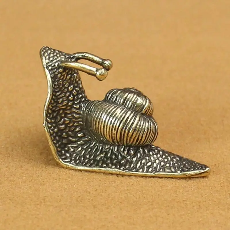 G8TB Messing Schnecke Skulptur Miniatur Tier Figur Antik Metallschmuck Lucky Fengshuis Statue Desktop Dekore Geben