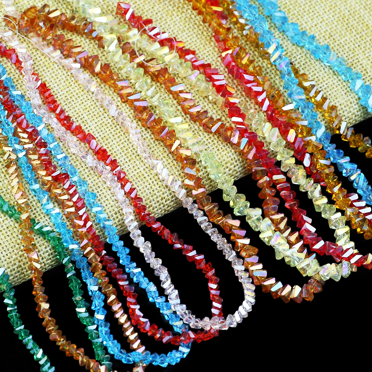 Multicolor Triangle Austrian Crystal 4/6/8mm Glass Spacer Loose Beads For Jewelry DIY Earrings Bracelets Pendants Accessories