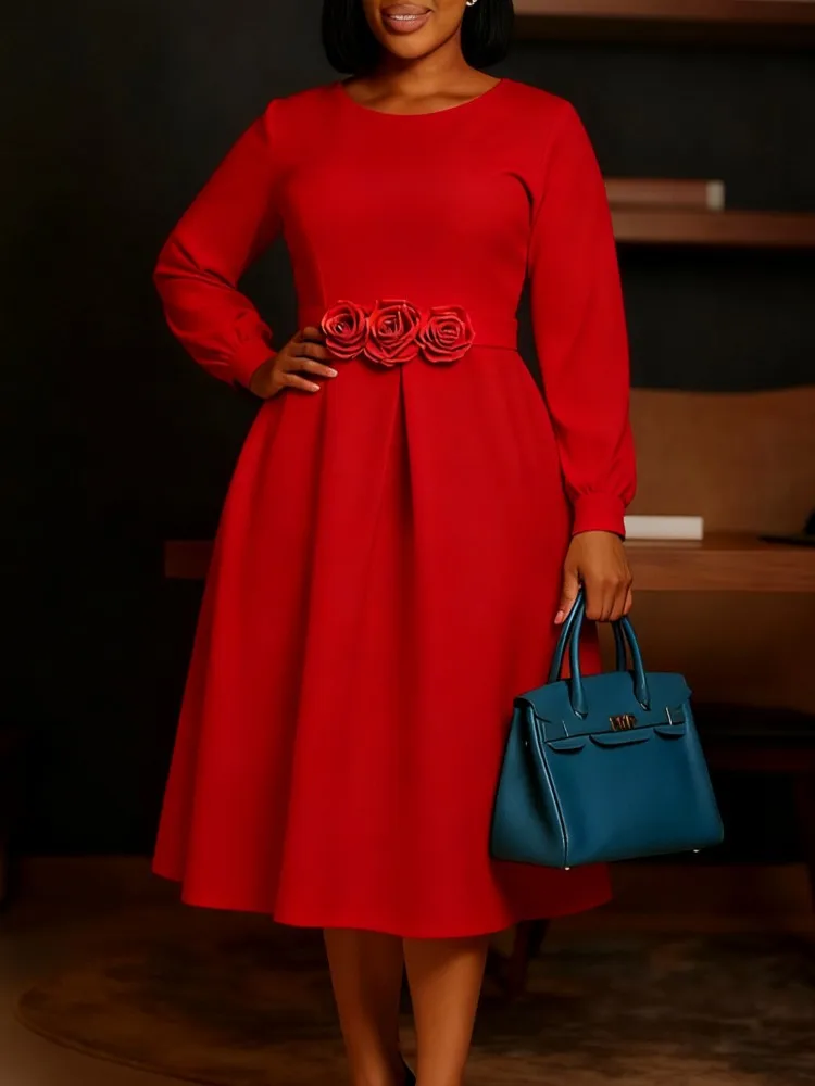 

Африканские платья для женщин, элегантное весенне-осеннее платье миди с длинными рукавами Дашики, женская традиционная африканская одежда Fairy Dreaes