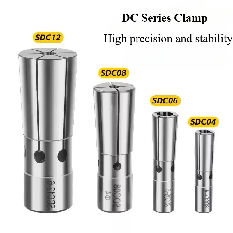 Rear Pull DC Elastic Collet Chuck DC04 DC06 DC08 DC12 High Precision Tube Clamp with Rear Pull Long Rod Handle