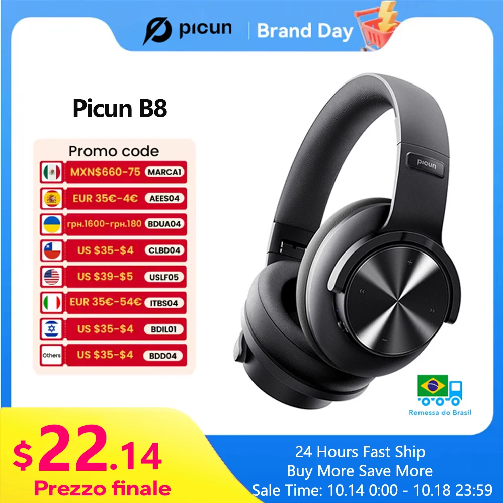 Picun b8 fones de ouvido bluetooth 120h playtime fone de ouvido sem fio bluetooth 3eq modo baixa latência chamadas mãos-livres sobre fones de ouvido