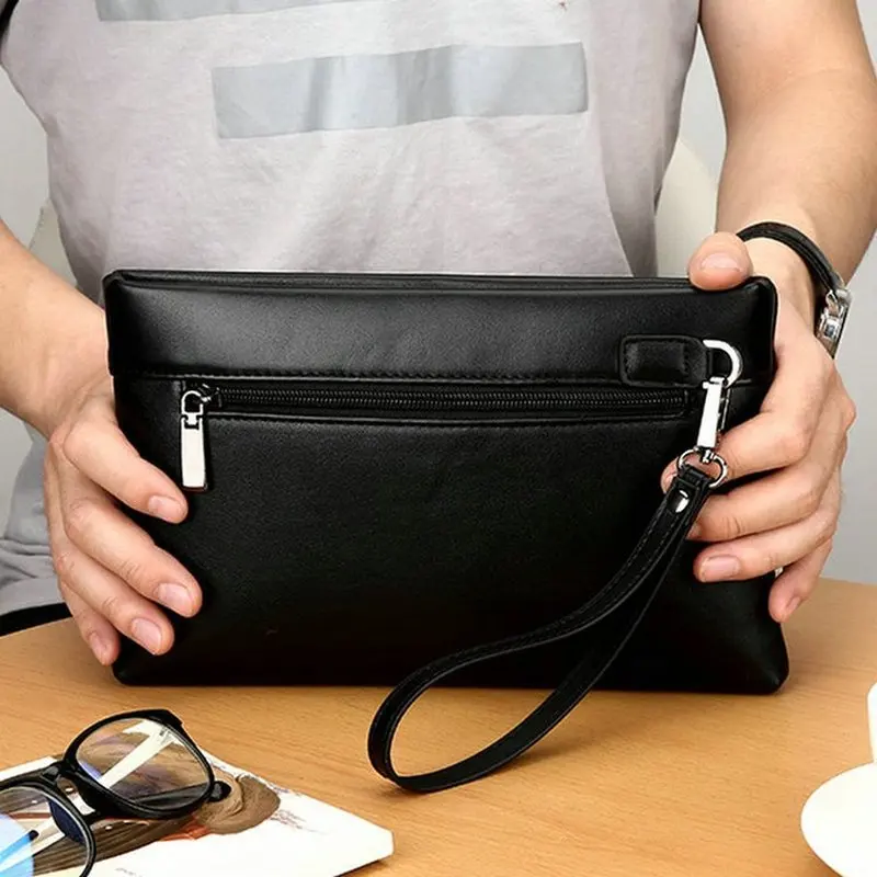 Feidikabolo Embossed Pattern PU Leather Men Clutch 2 Size 3 Logo Long Handbag Fashion Man Clutch Purse Business Male Bag Wallet