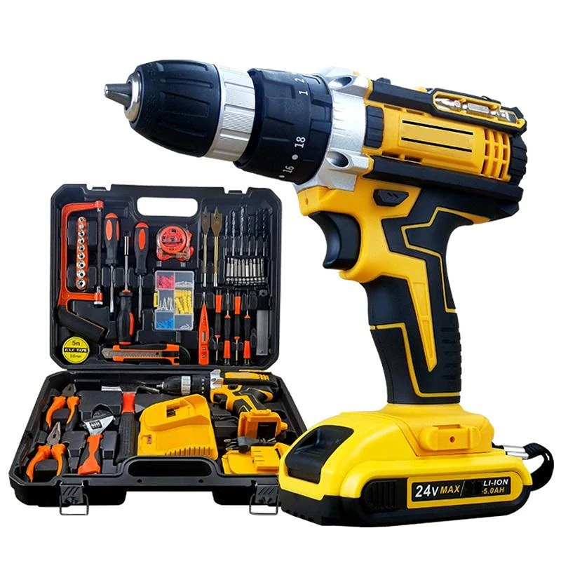 

Strongcordless electric impact drill/screwdriver lithium-ion battery hand tool suit for diy variable speed