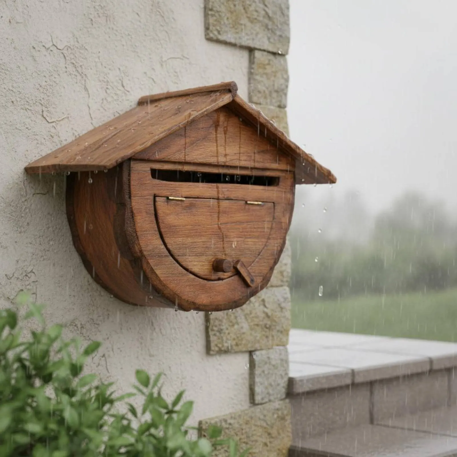 

Vintage Mailbox Rustic Wooden Mailbox Vintage Post Box Easy to Install Household Storage No Assembly Required for Porch, Garden