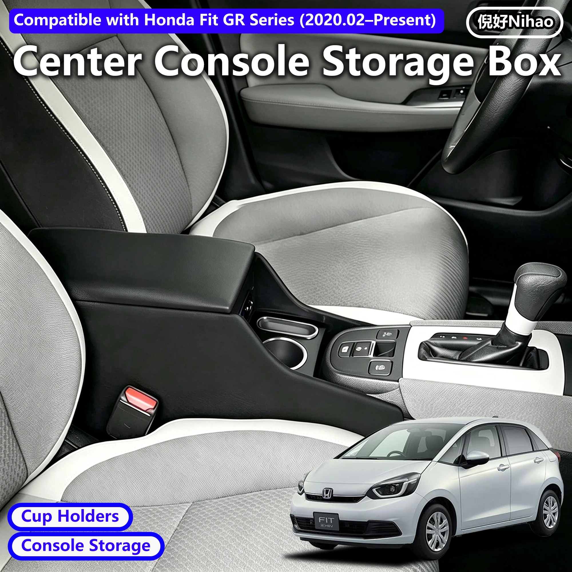 Fits GR Series Armrest Smart Console Box Compatible with Honda FIT GR Table Console for Cars Multifunctional Storage Box