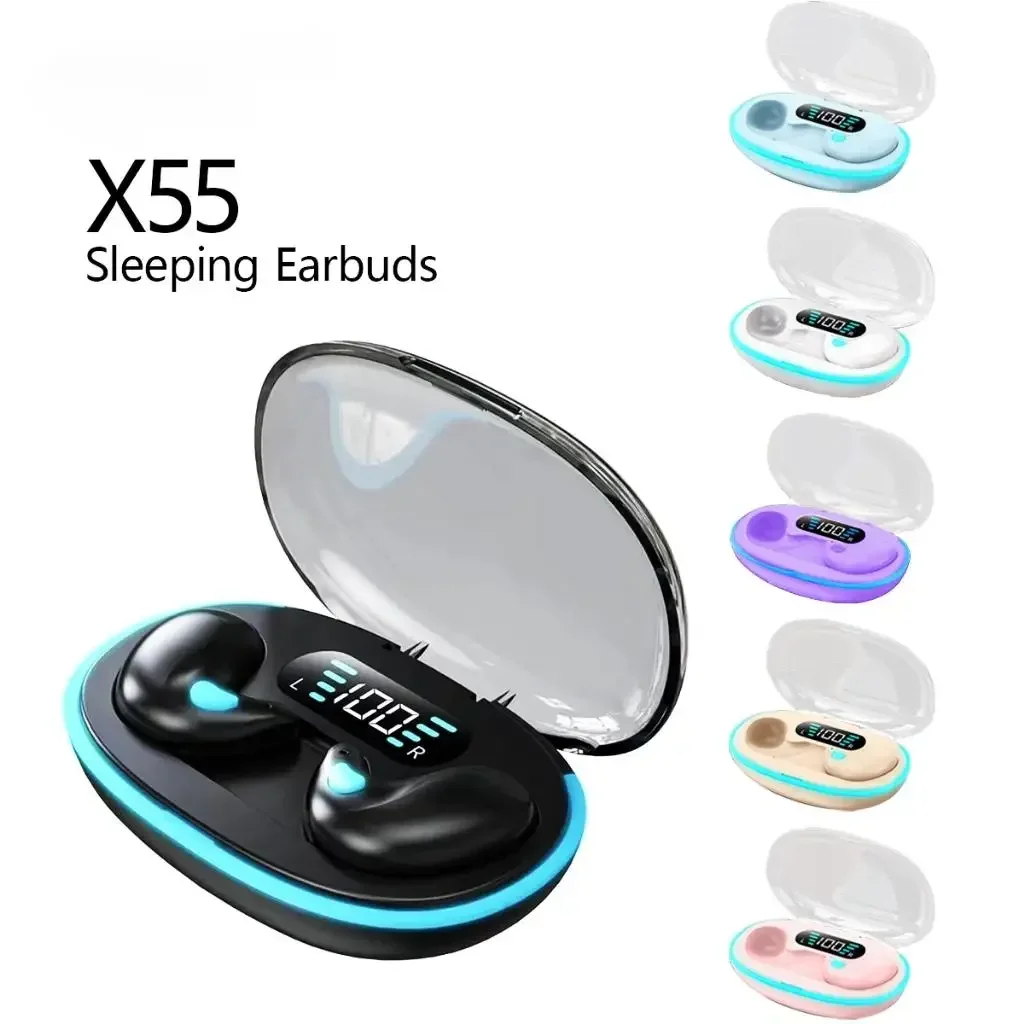 Novo original x55 sem fio sono fone de ouvido redução ruído invisível fone dormir fone bluetooth esporte fones