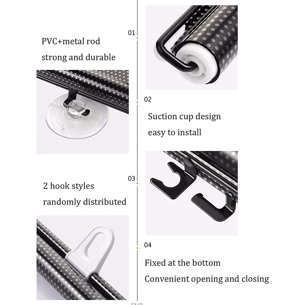 Universal Sunshade Roller Blinds Curtains Retractable Heat Insulation And Shading Curtain Suction Cup Window Sun-shading Curtain