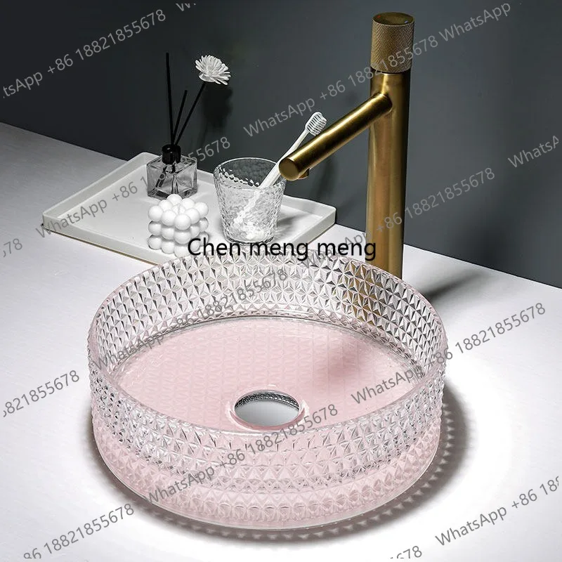 

Stylish and simple crystal wash basin glass wash basin small size table basin round