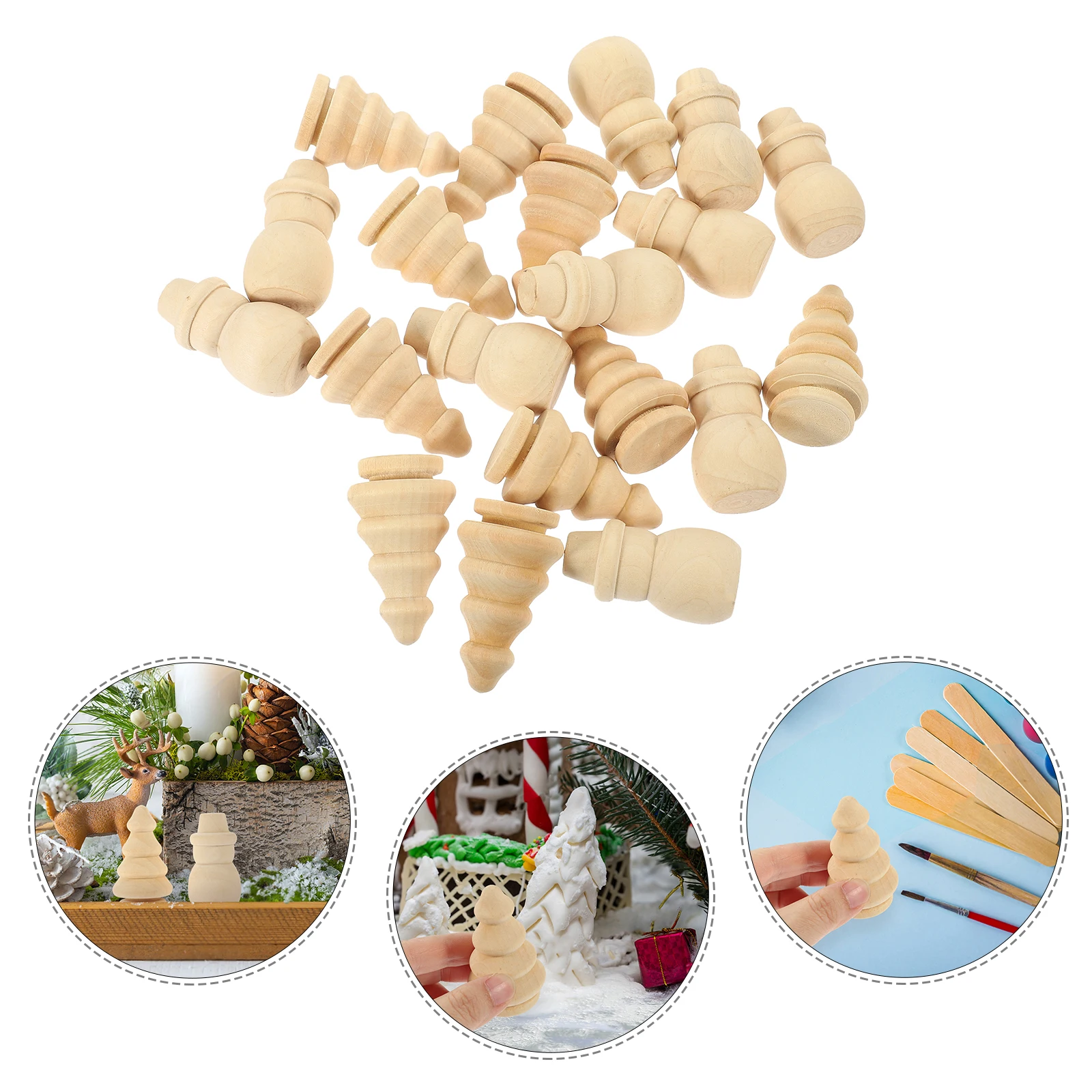 

Indoor Christmas Decor Snowman Ornaments Hanging Wood Miniature Making Kit for