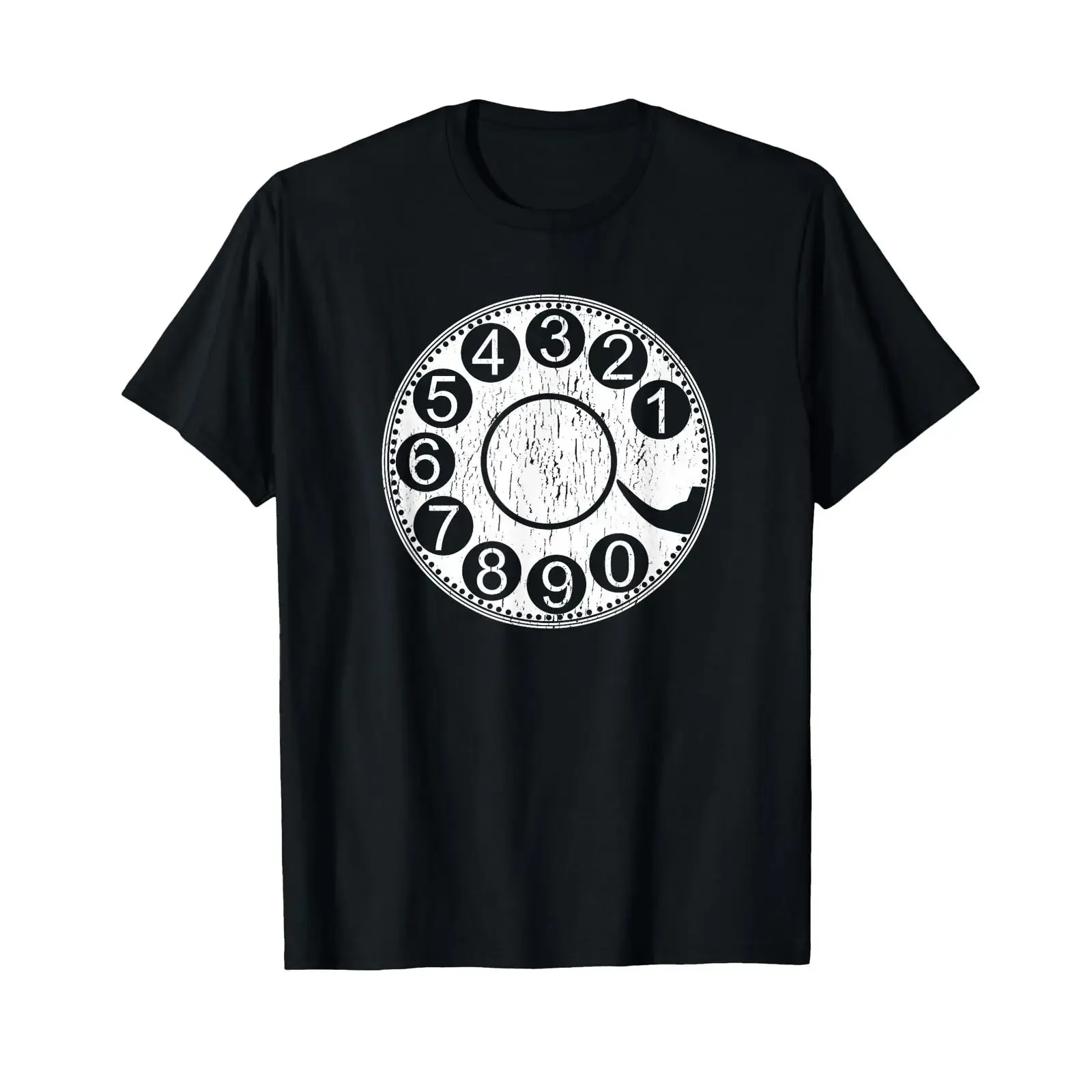Rotary dial telephone T shirt vintage Washed Breathable streetwear Soft Top For Everyday Wear fashion Slightly Unisex Casual