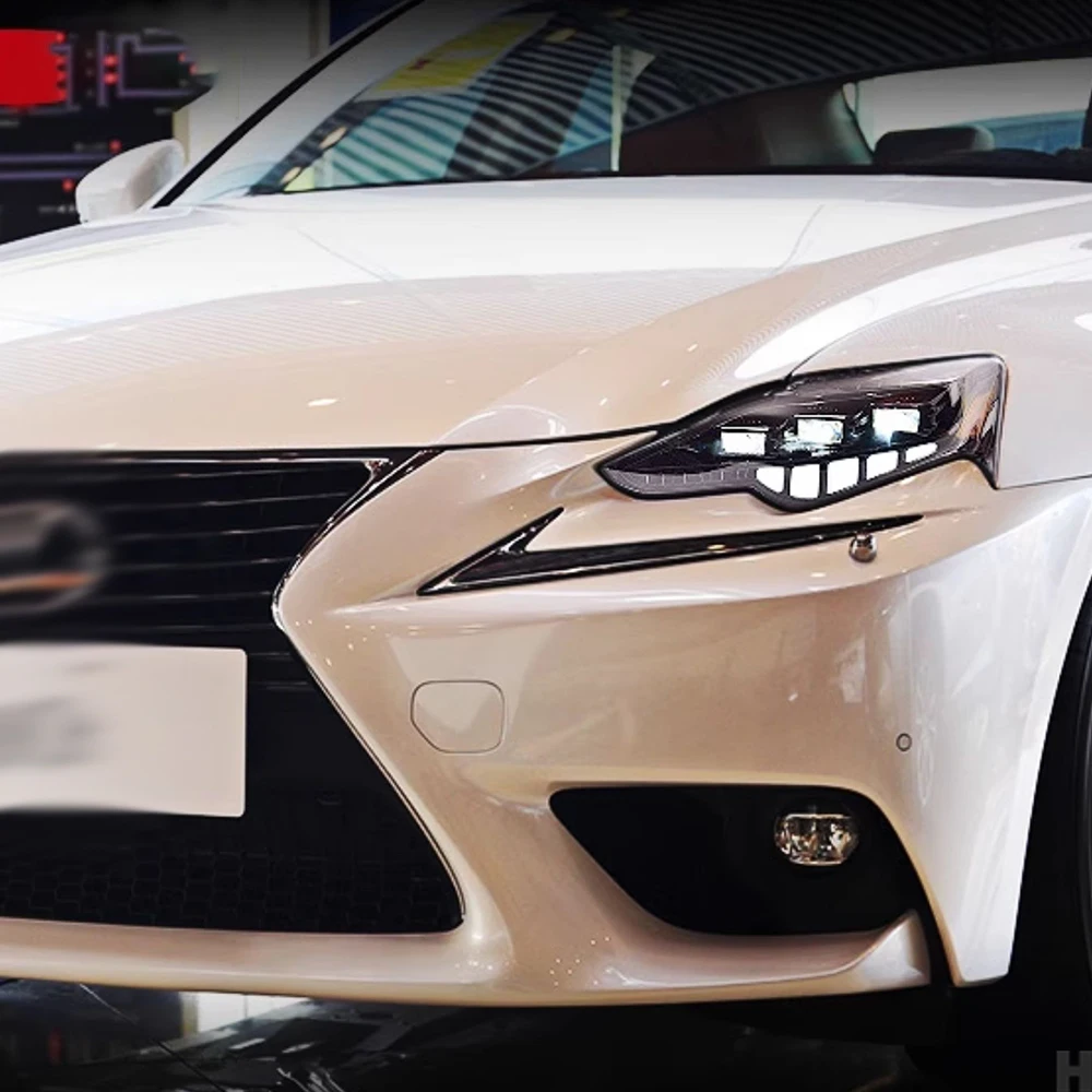 

For Lexus IS 2013-2016 Front Headlight Assembly Upgrade LED Dynamic Flowing Turn Signal 3-Lens Projection Tool Accessories