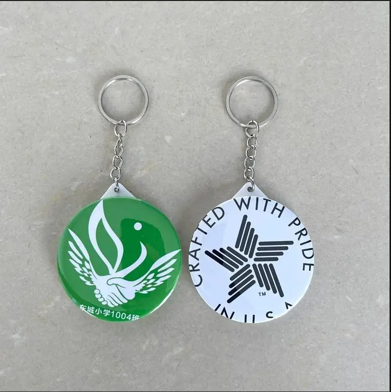 58mm 100Sets Mirror Keychain Button Supply Materials for NEW Professional Badge Button Maker
