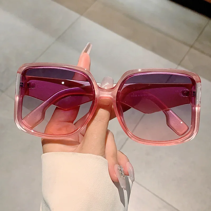 Vintage Big Frame Y2K Square Sunglasses Women For Men Sun Glasses Luxury Brand Designer Punk Popular Driving Pink Eyewear UV400