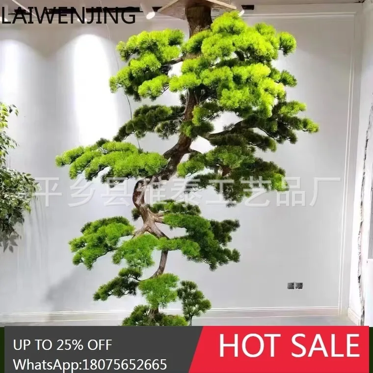 HLZ Artificial Hanging Pine Tree Fishing Decoration New Chinese Style Staircase Landscape Hanging Ornament