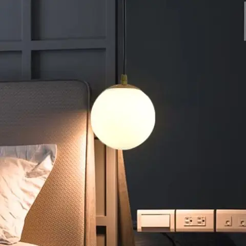 

Популярный прикроватный подвесной светильник для домашнего декора, роскошная подвесная лампа для столовой, фойе, скандинавская черная подвесная люстра, стеклянный шар