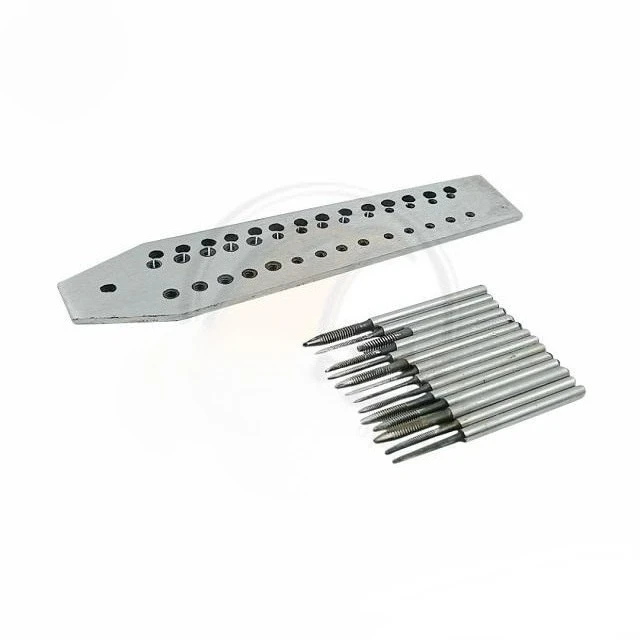 15PCS Watch Repair Tap & Die Tool Set 0.7-2.0mm Alloy Steel 36 Holes Tapping Plate for Watchmaker Jewelry