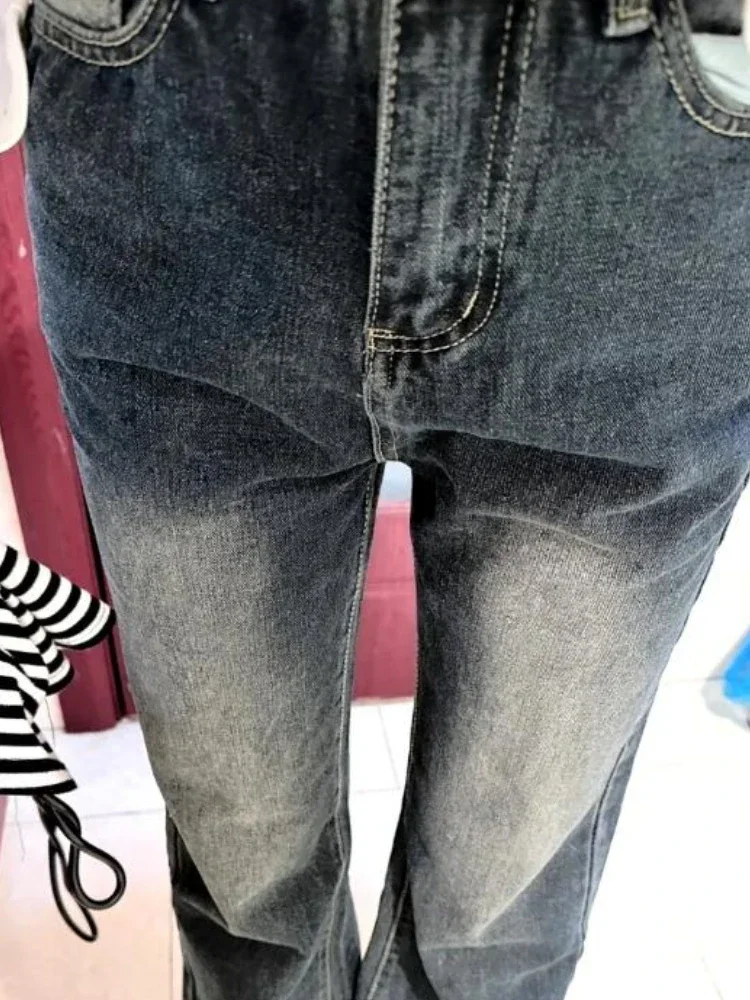 Baggy Jeans Women Flare Spring Fashion Streetwear All-match Chic American Retro Full-length Personality Students Basic Casual