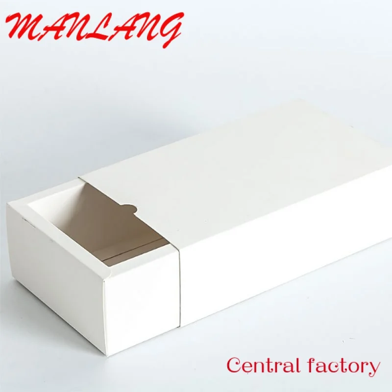 Custom  Custom Logo Printed Eco Friendly Brown White Black Kraft Paper Boxs Cardboard Folding Drawer Gift Box