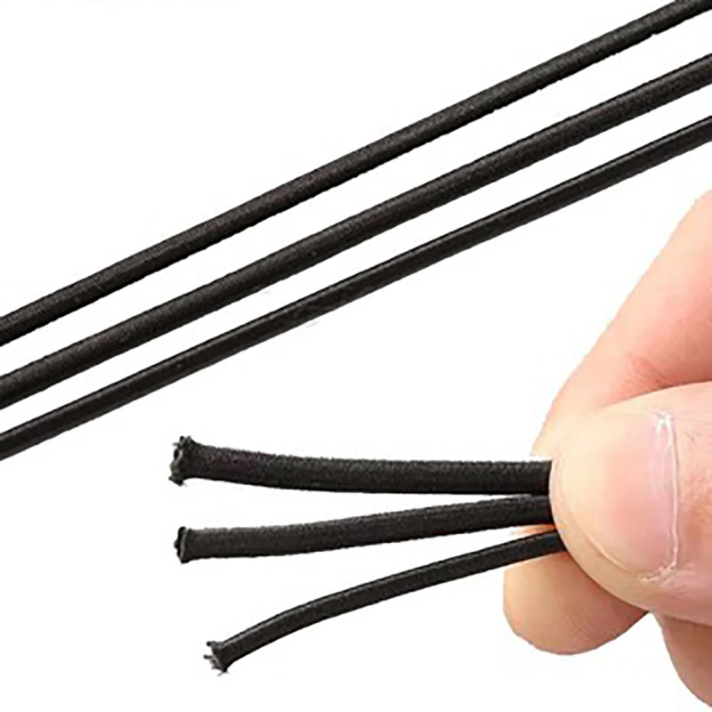 1/2/3//6mm starkes elastisches Seil weiß & schwarz hochwertiges elastisches Gummis eil Näh kleidungs stück Handwerk für DIY Näh zubehör – Detail 2