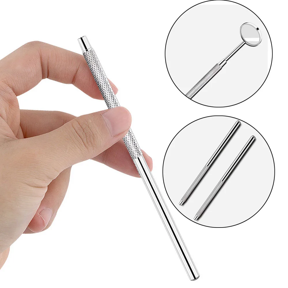 1pcs Dental Stainless Steel Mouth Mirror Handle Odontoscope Handle Checking Oral Detachable  Handle Dental Tools