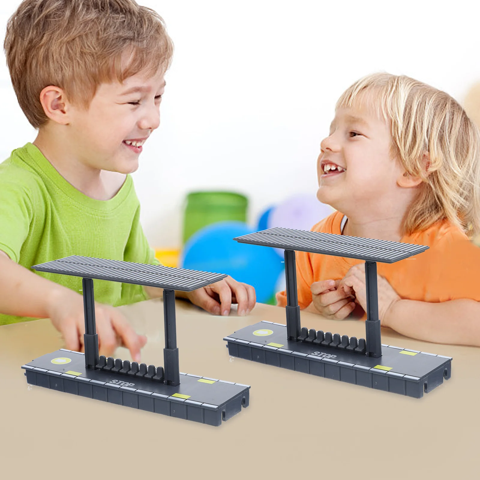 2 قطعة منصة محطة محاكاة رائعة ملحق ديكور للأطفال نموذج منصة محطة بناء مشهد السكك الحديدية #5