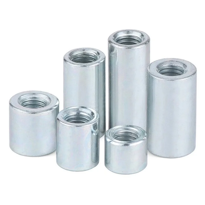 M6 M8 M10 M12 Zinc Plated Extend Long Lengthen Round Coupling Nut Connector Joint Sleeve Nut Joint Sleeve Tubular Nut 5~50pcs