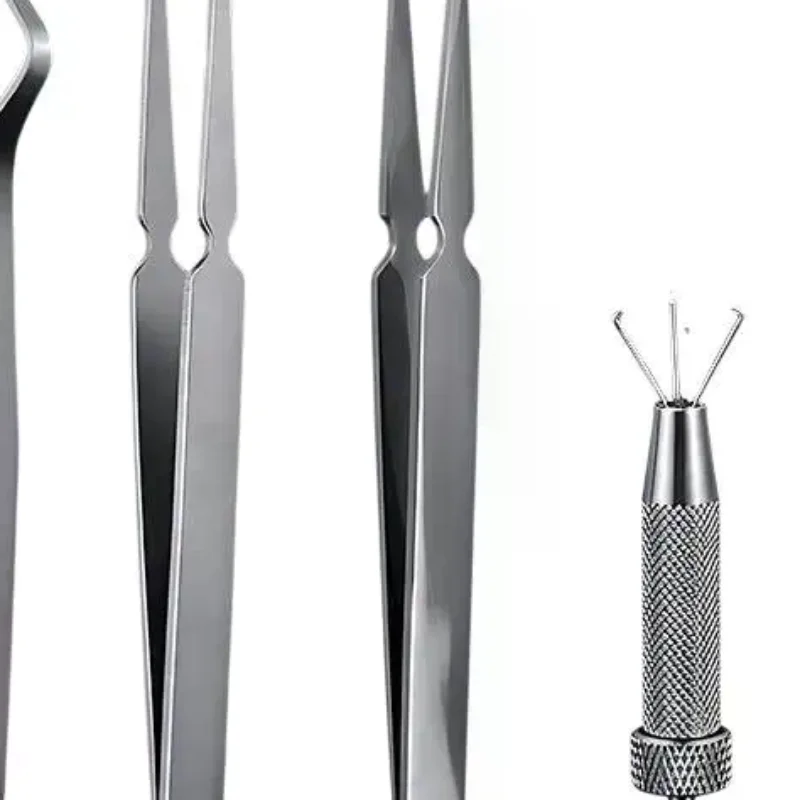 Pinzas de acero inoxidable para perforaciones, herramienta de sujeción para labios, uñas, pendientes, clip para perforaciones, herramienta para abrir y cerrar perforaciones en orejas, nariz, septum y cuerpo.