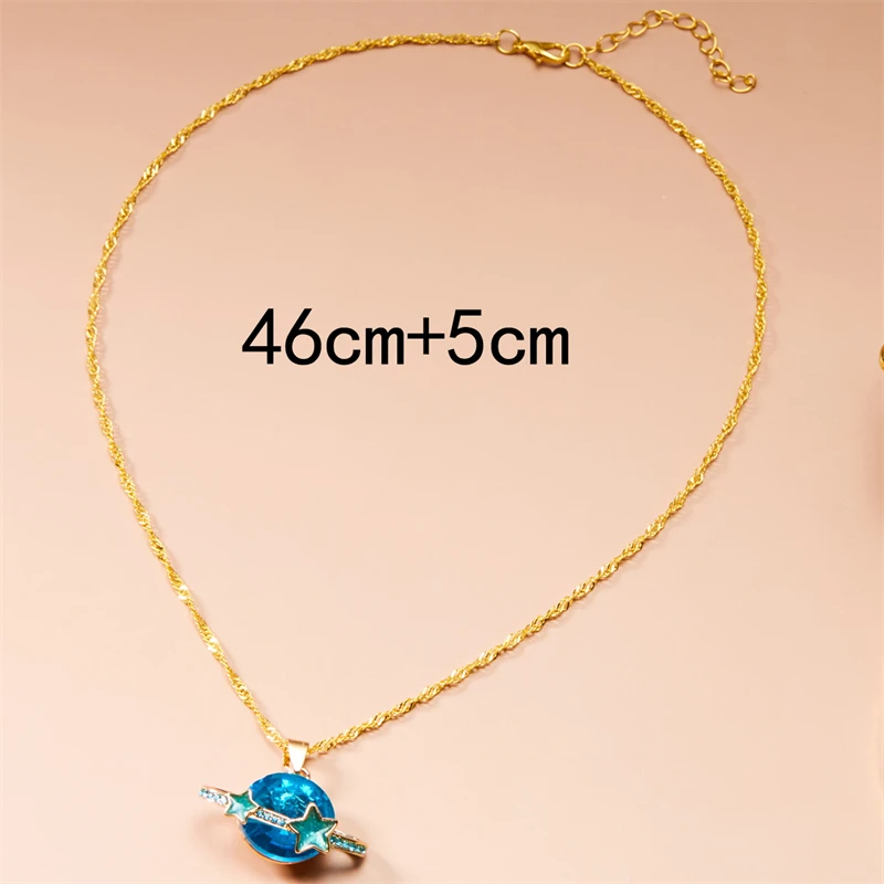 Collar de estrella de Planeta de cristal de lujo para mujer, gargantilla de circón brillante exquisita, cadena de clavícula, regalo de joyería de fiesta, moda elegante