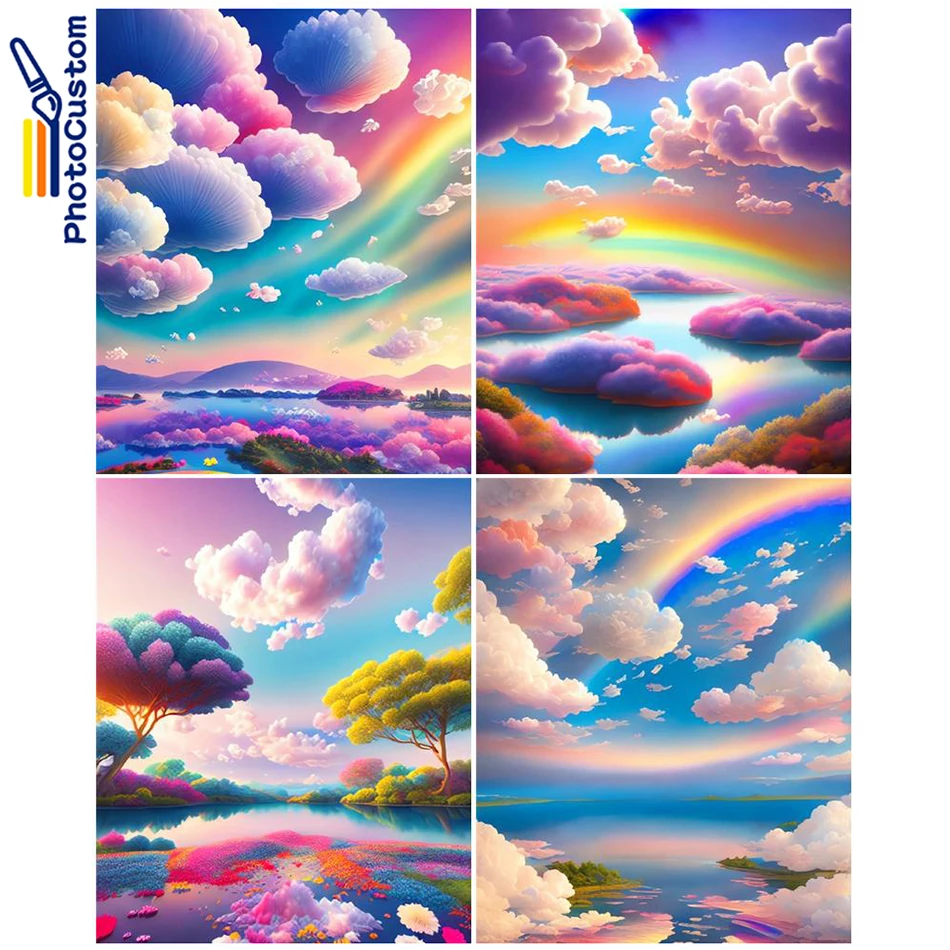 

PhotoCustom 5D DIY Diamond Embroidery Full Square Drill Diamond Painting Landscape Kit Cross Stitch Handicraft Home Decoration N