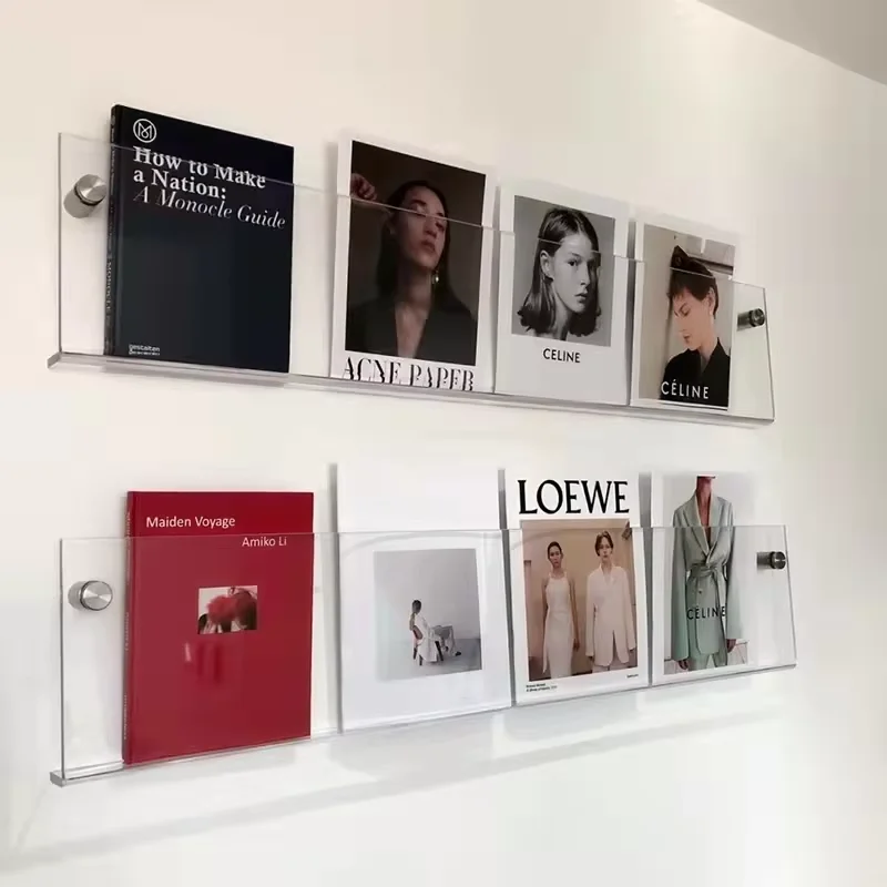 

10Pcs Transparent Acrylic Display Stand CD Newspaper Album Art Album Newspaper Magazine Storage Rack