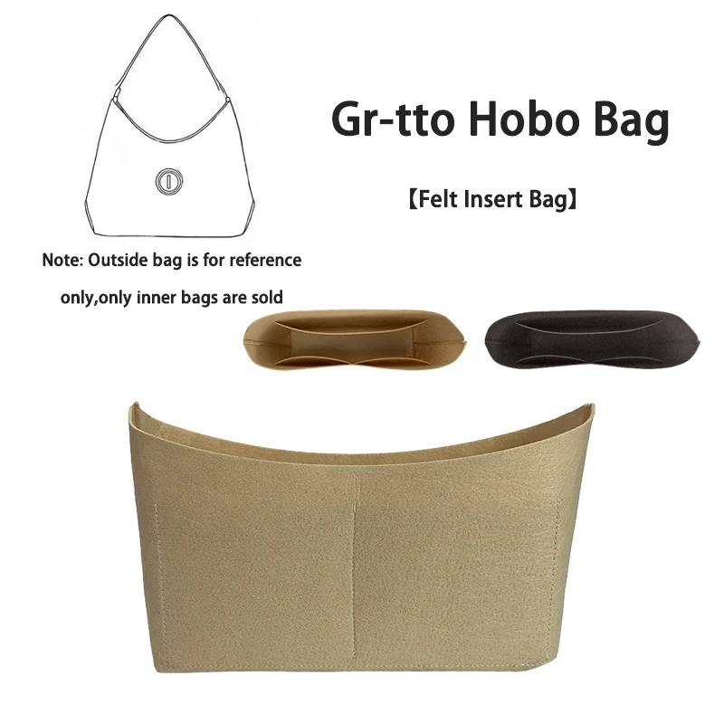 EverToner Felt Insert Bag Organizer Liner Bag Makeup Travel Portable Insert Purse Fits Fir Gr-tto Hobo Bag