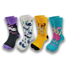 Men  Cartoon Anime Funny Socks Male Hip Hop  Novelty  Comfortable Skateboard fashion men socks