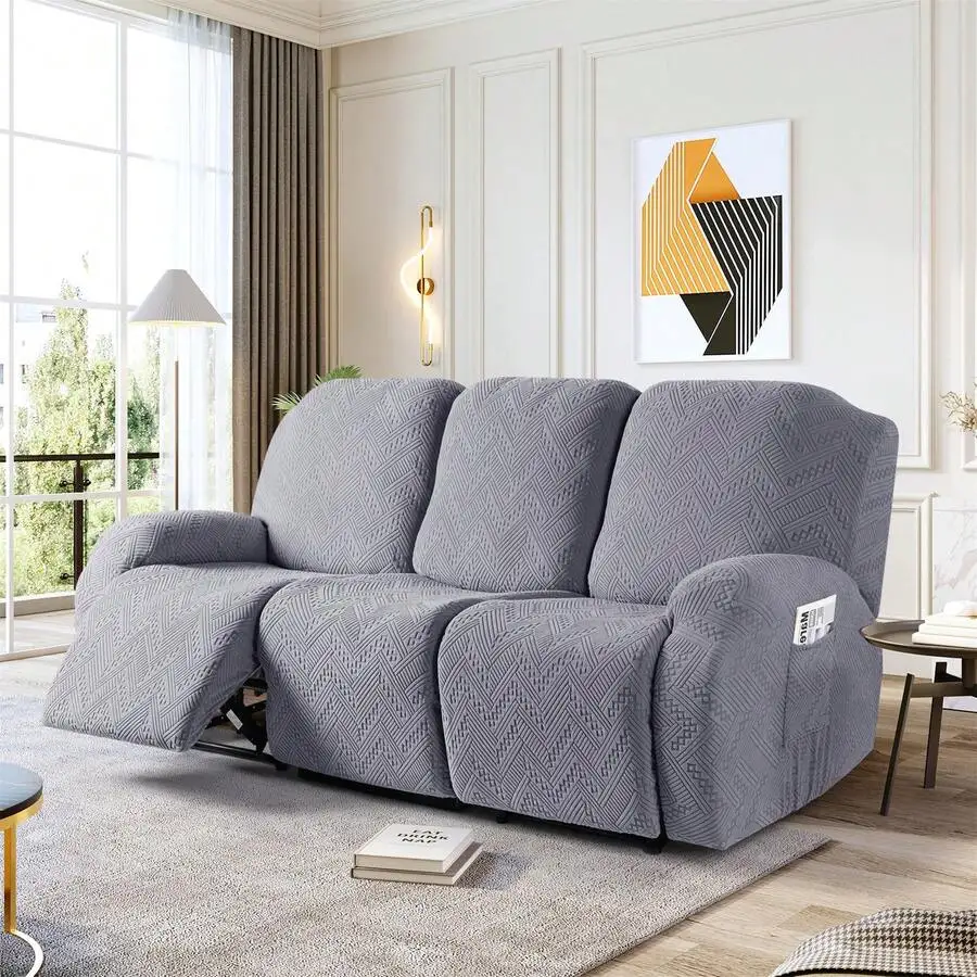 

Эластичный чехол для дивана с откидной спинкой и карманами, мягкий жаккардовый моющийся эластичный нескользящий протектор