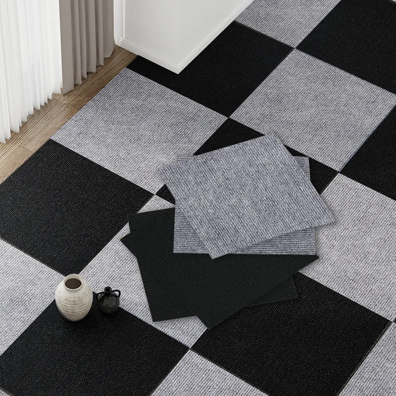 10pcs 30x30cm Carpet Floor Tiles Stickers Thickened Square Rugs Peel and Stick Mats Used for Office Floor Home Decor Carpets