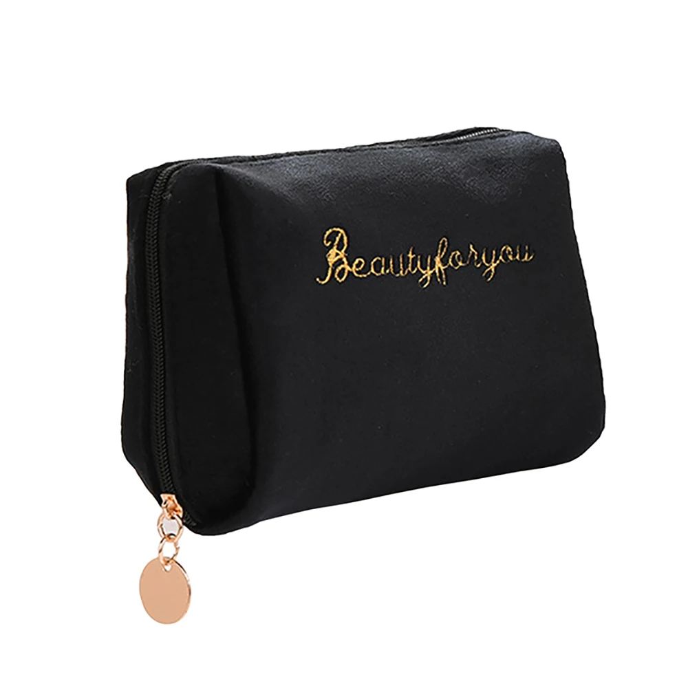 

Портативные простые сумки на молнии, бархатные косметички, косметички, сумка для губной помады