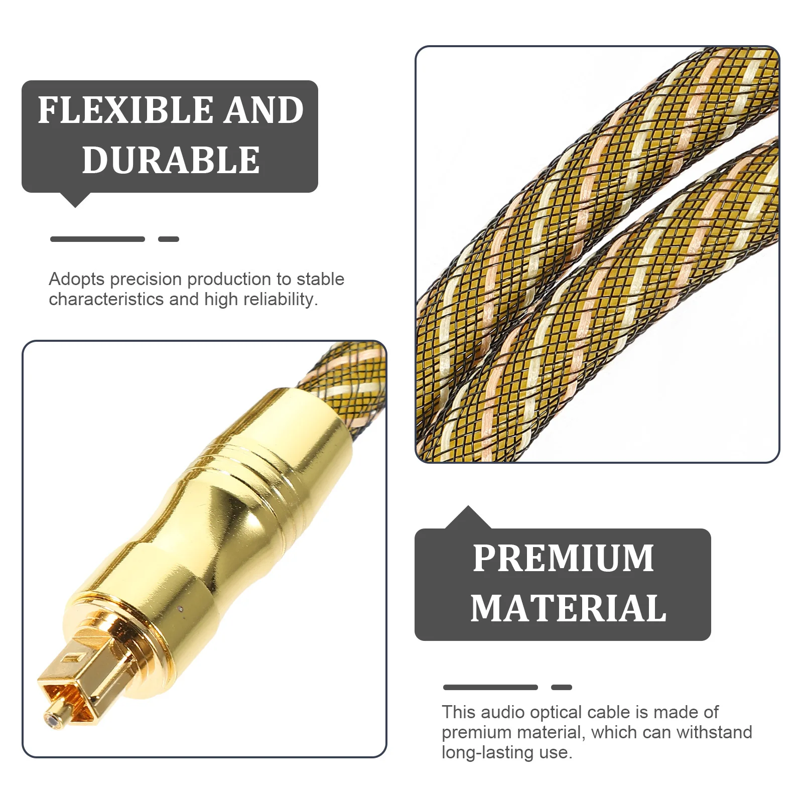 

Optical Digital Audio Cable 1 Meter Gold Plated Connector Woven Net For Sound Bar Game Console Fiber Male To