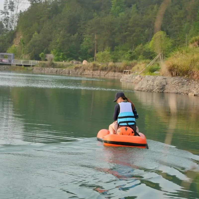 Electric Inflatable Fishing Boat Mini Single Person Speedboat For Water Park Drift Surfing Adventure Portable Kayak Vessel