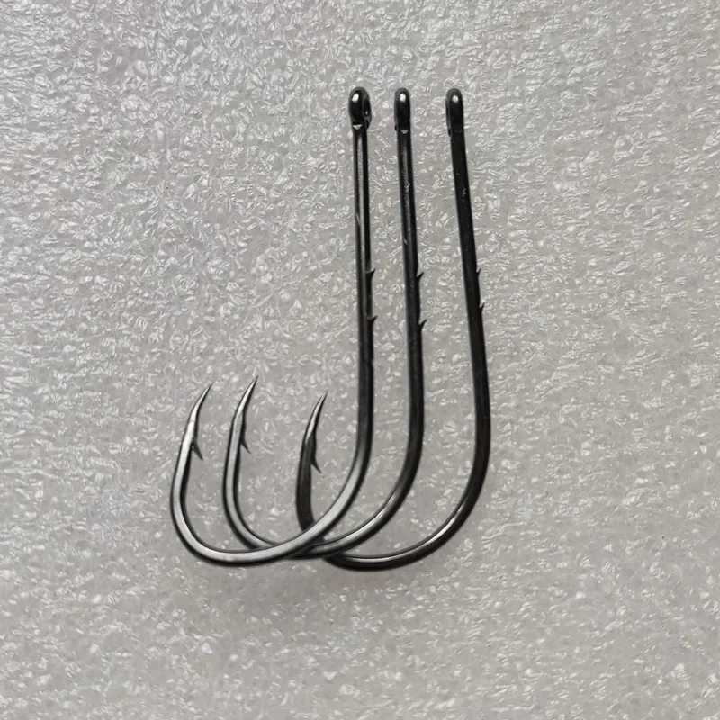 Fishing Hook Double Thorn Back 200pcs Hook Tidal Long Handle Pipe Ring Circle Barb Sea Fish Barbs Crooked Mouth Gancho de pesca