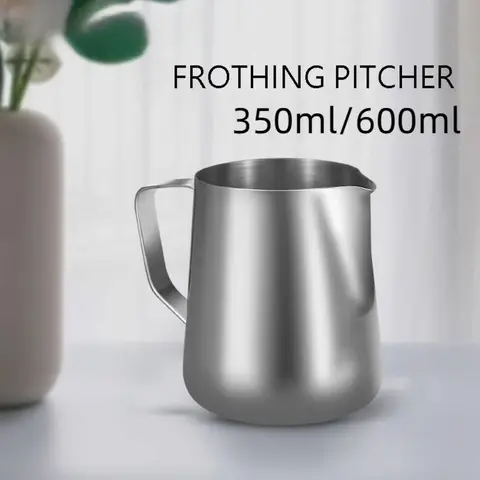 Milk Frother Jug Stainless Steel Container 100ML 350ML 600ML Frothing Pitcher Coffee Cups Latte Barista Espresso Maker Accessory