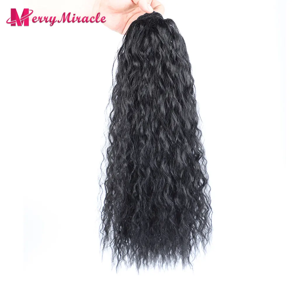 Synthetic Long Bohemian Curly Ponytail Natural Color Synthetic Drawstring Ponytail Clip-In Hair Extension For Women Natural Look