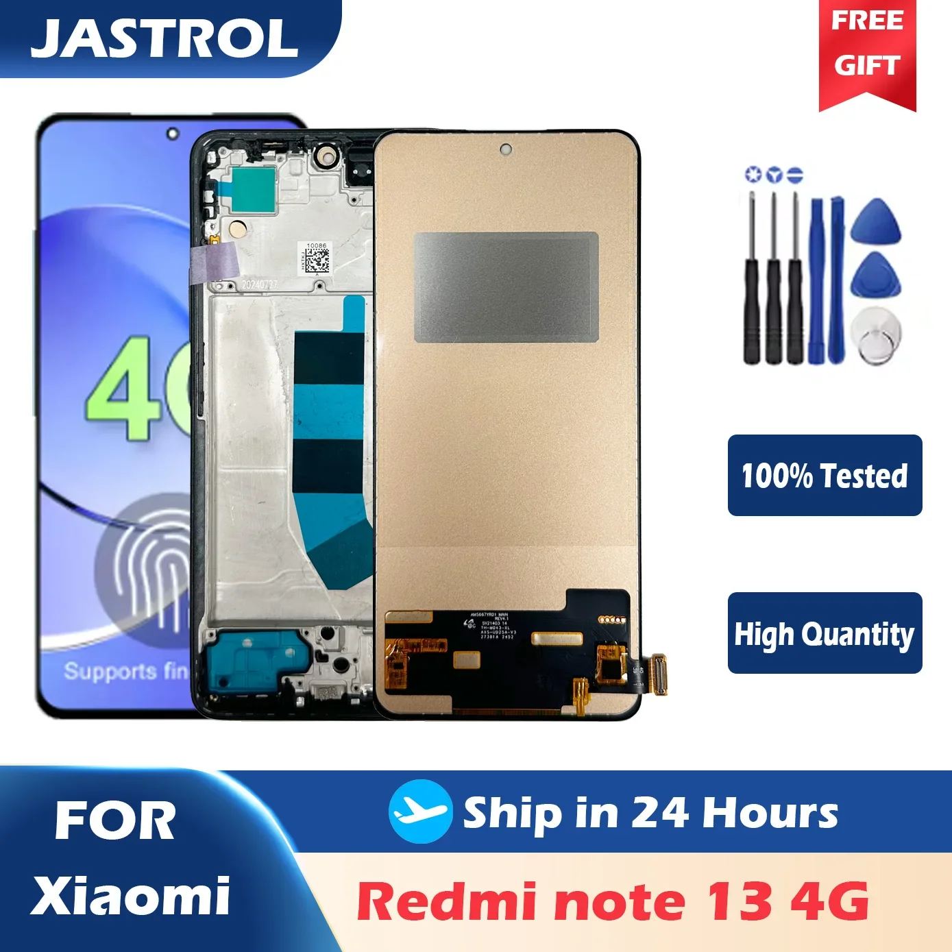 

AMOLED/TFT LCD Display For Xiaomi Redmi Note 13 4G 23129RAA4G 23124RA7EO Lcd Display Digital Touch Screen With Frame