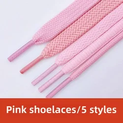 Pink Light Pink Shoelace Flat Oval Canvas Shoes Board Shoes Casual Shoes Sneaker Shoelace Men and Women All-Matching