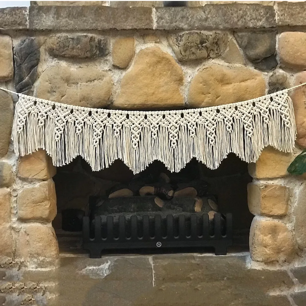 Macrame Wall Hanging Tapestry Hand Woven Macrame Tapestry Boho Decor Modern Boho Tapestry Wall Decor Macrame Banner Garland