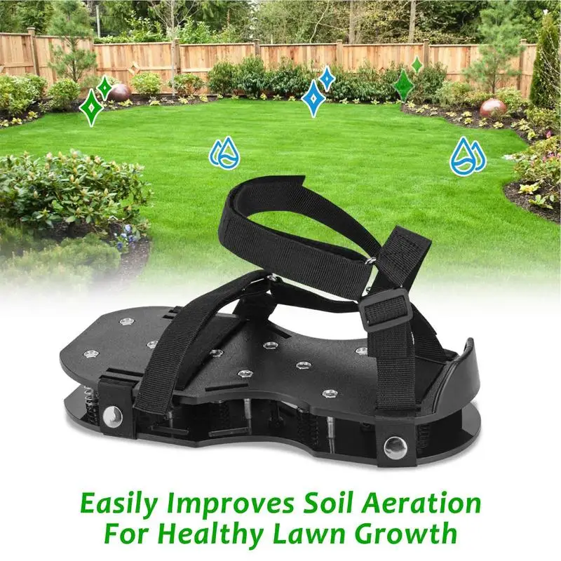 

1 Pair Garden Nail Shoes Grass Loose Soil Tool Lawn Aerator Grass Spikes Shoes With Spring Base Yard Grass Cultivator