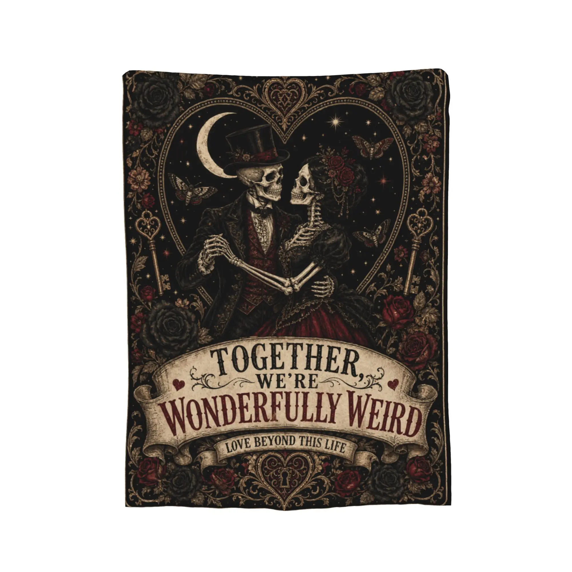 Gothic Anniversary Gifts for Couples Skeleton Love Blanket Wedding Birthday Gifts Gift Blankets For Boyfriend Girlfriend