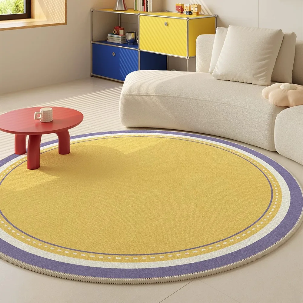 Living Room Round Carpet Bedroom Bedside Rug Anti-slip Washable Floor Mat Minimalist Home Decoration Alfombra Redonda Tapis Rond