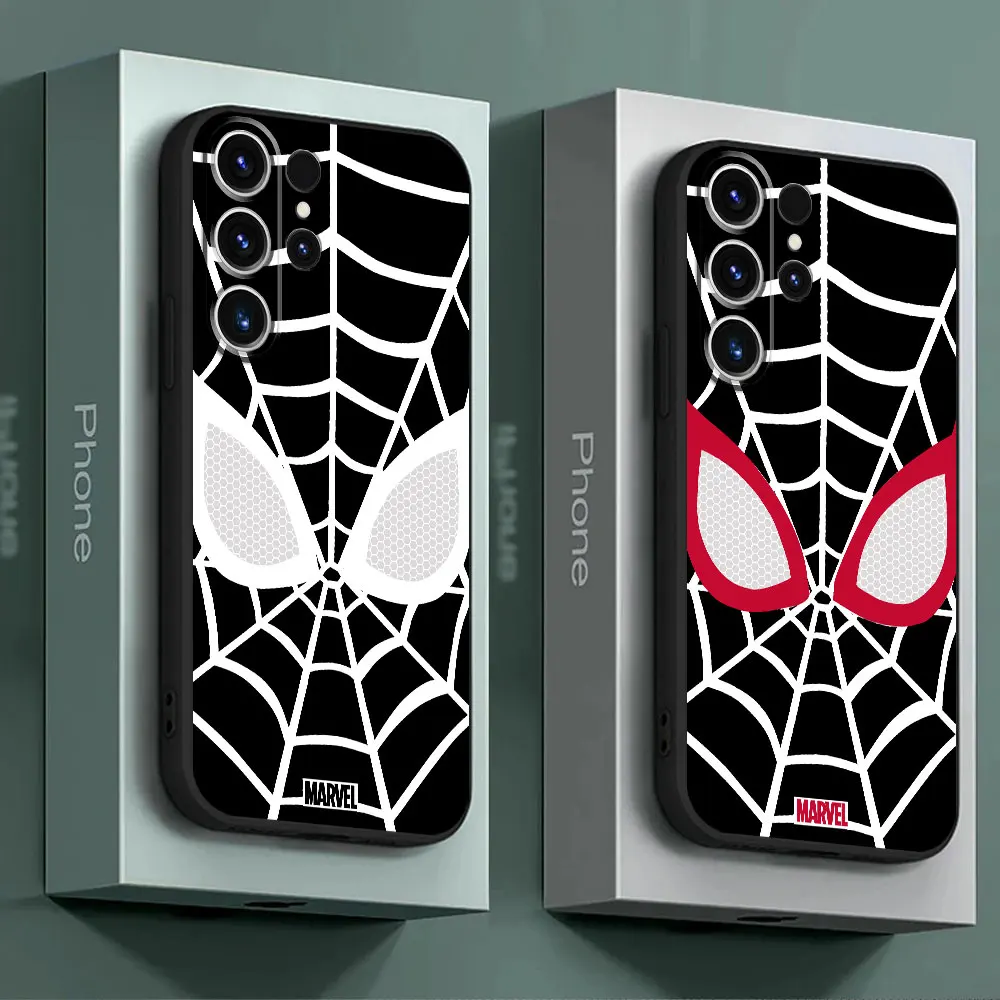 Cover Phone Case for Samsung Galaxy S23 Ultra S21 5G S22 Plus S21 FE S24 Ultra S20 Marvel Sipider Man Logo Silicone Luxury