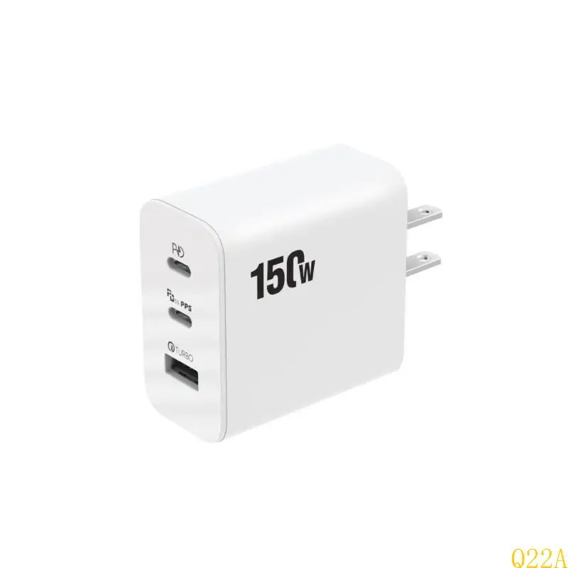 

Q22A 150W 3 PORT USB C Зарядные устройства Заглушки QC3.0 PD3.0 150W 2 Type C 1 USB Fast Chargers Пробок для мобильных планшетов