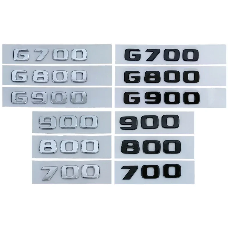 

For Mercedes Benz Chrome Black Car Trunk Letters Sticker Emblem Badge Decal G700 G800 G900 Logo 3D ABS Stickers Accessories